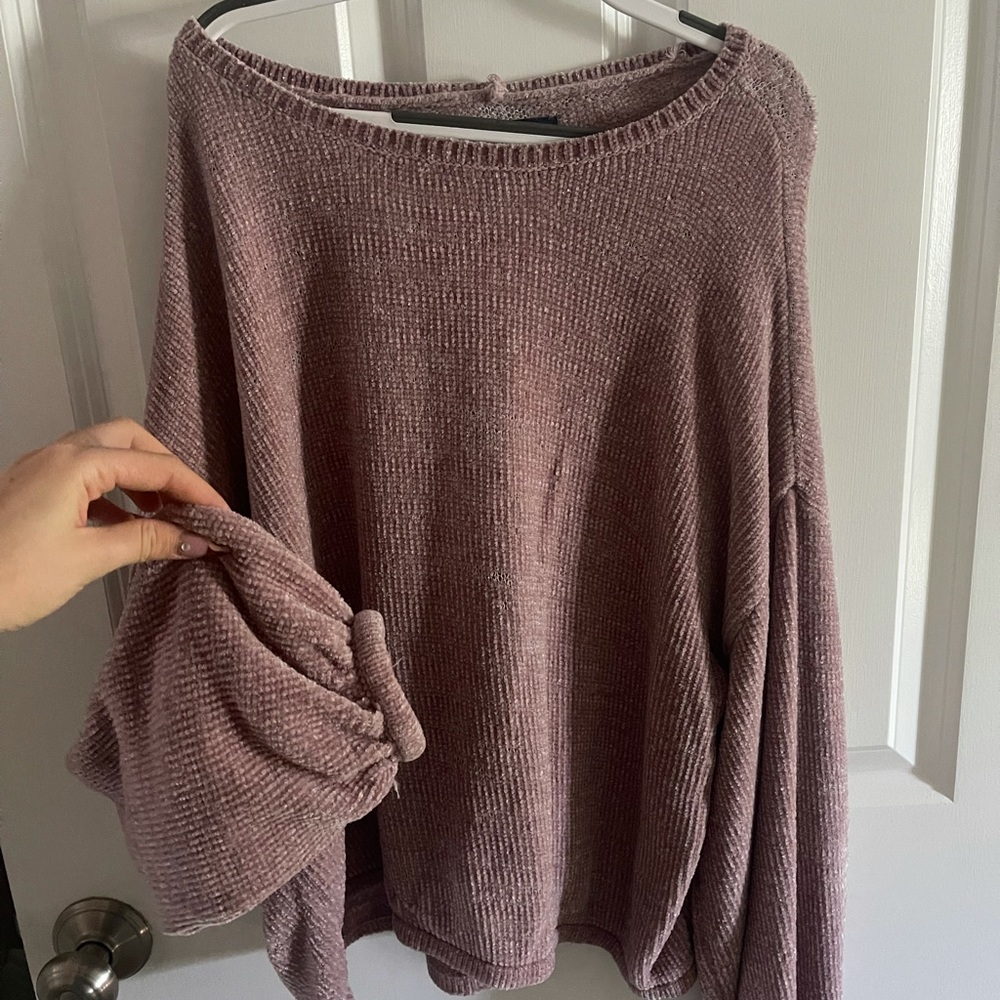 Pink Balloon Sleeve Sweater